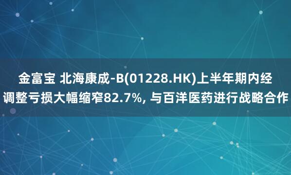 金富宝 北海康成-B(01228.HK)上半年期内经调整亏损大幅缩窄82.7%, 与百洋医药进行战略合作
