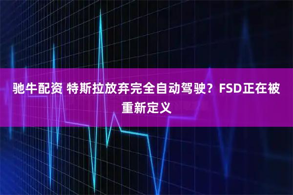 驰牛配资 特斯拉放弃完全自动驾驶？FSD正在被重新定义